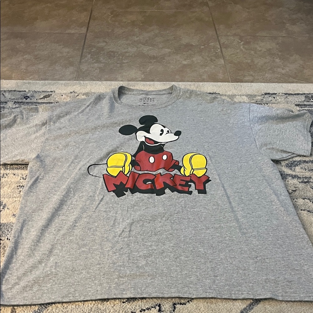 Disney Gray Mickey Mouse Short Sleeve Tee